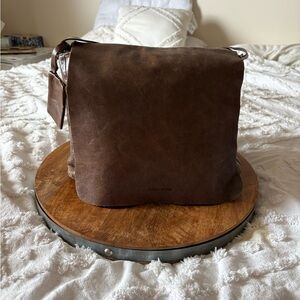 RUDSAK Dark Brown Leather Messenger Bag